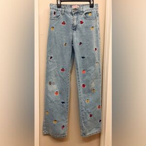 Girls GOGO Embroidered Fruit Jeans Size 14